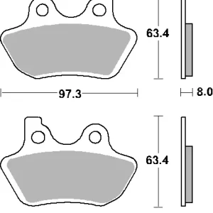 Cenově Výhodný SBS brzdové destičky KH400 STREET PERFORMANCE (EXCEL) sintrované barva zlatá
