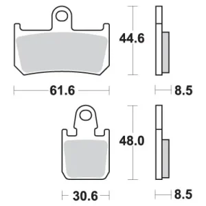 SBS brzdové destičky KH442/4 TRACK AND sport sintrované barva zlatá Luxusní